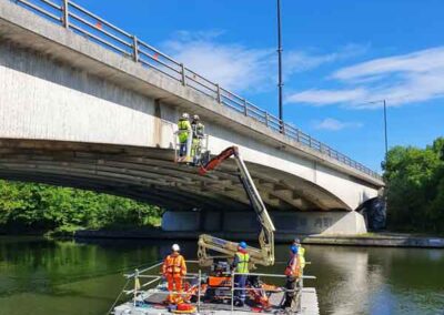 Floating MEWP Bridge Inspection Pontoons